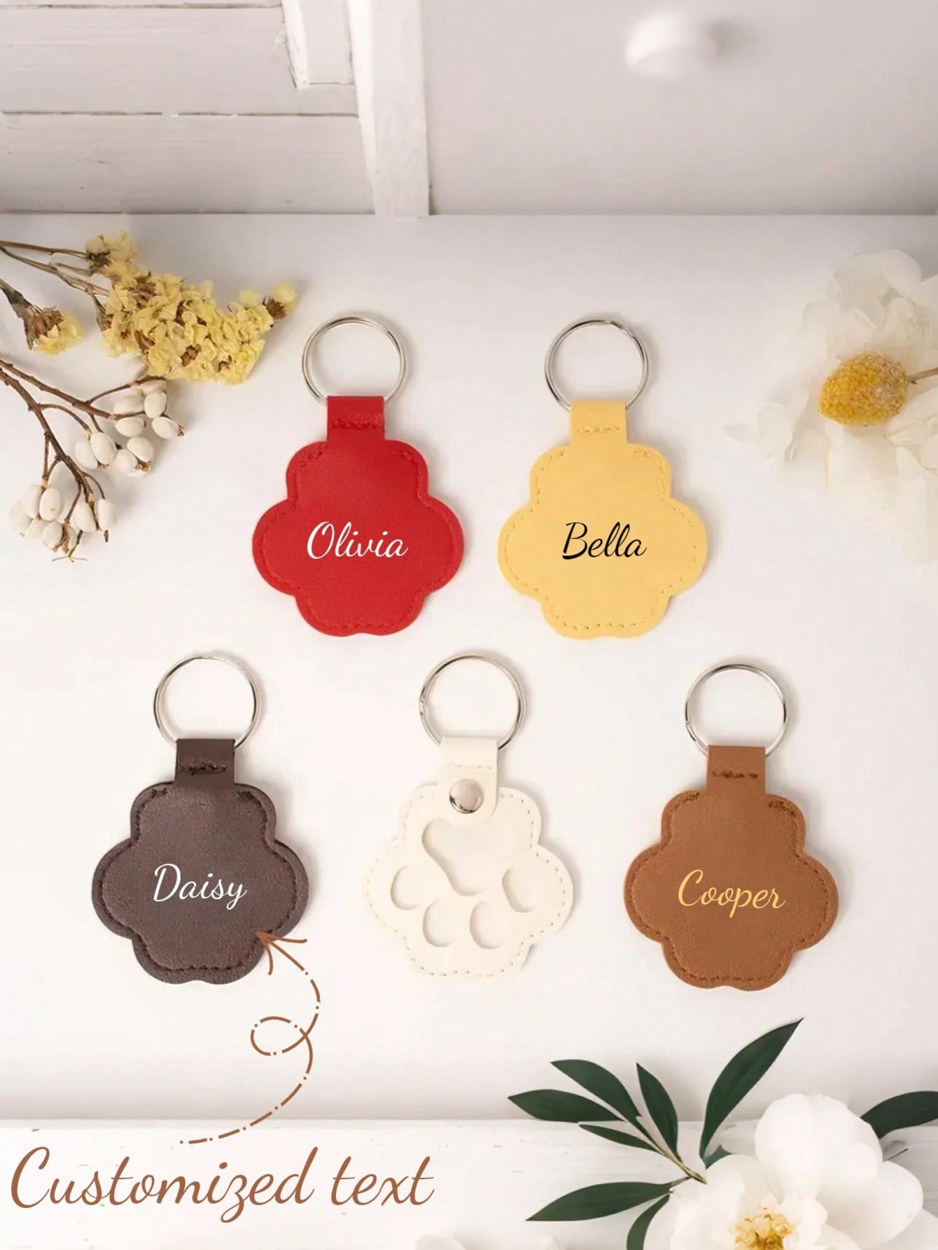 Custom Pet Hair Paw Keychain